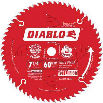 Diablo 7-1/4 In. 60-Tooth Ultra Finish Circular Saw Blade, Bulk