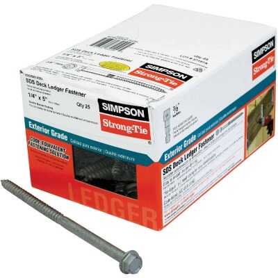 Simpson Strong-Tie Strong-Drive 1/4 In. x 5 In. SDS Ledger Deck Screw (25 Ct. Box)